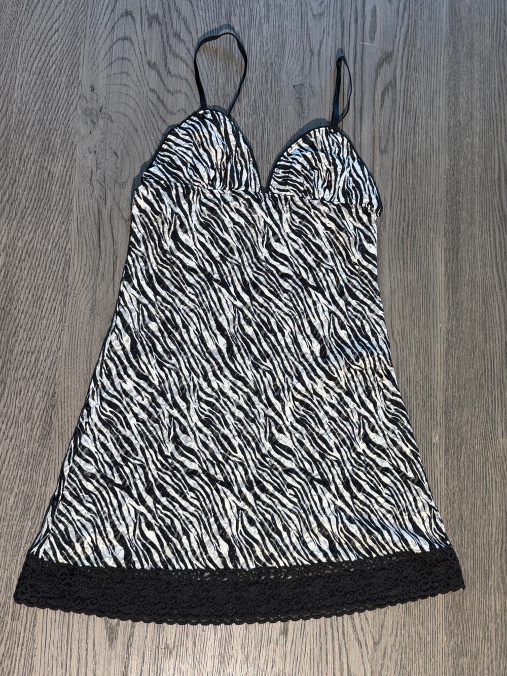 Victoria’s Secret Vintage Chemise Slip Nightie Nightgown Medium Zebra